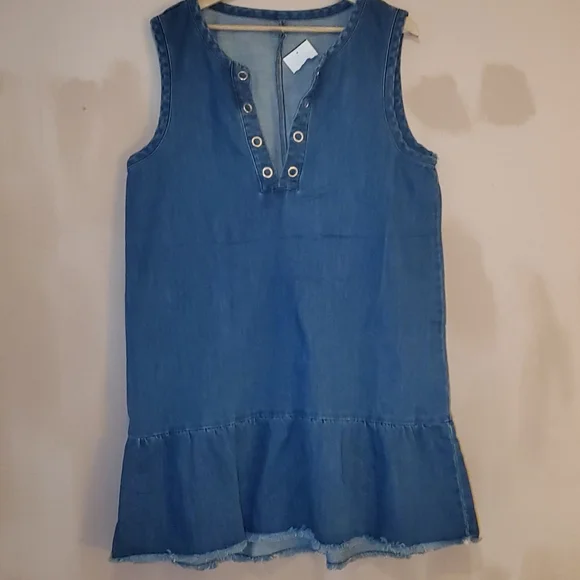 white christmas dresses Aria Denim Midi Dress main image 1